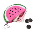 Custom Cute Cute Watermelon berbentuk sulaman beludru duit syiling dompet dompet zip ritsleting dompet dompet