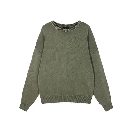 Oversize thick washed retro men's sweater
