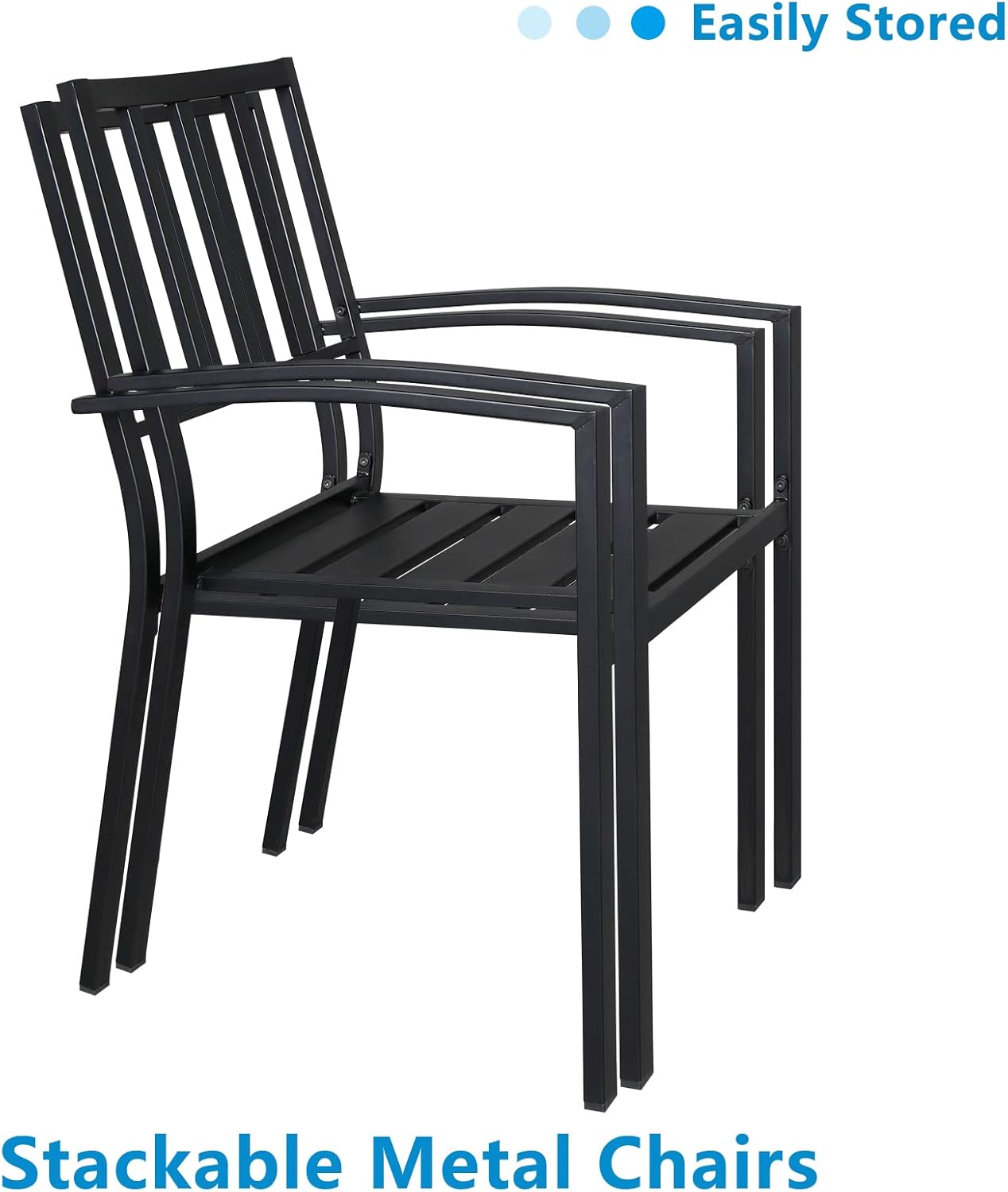Stackable outdoor chair made of carbon steel