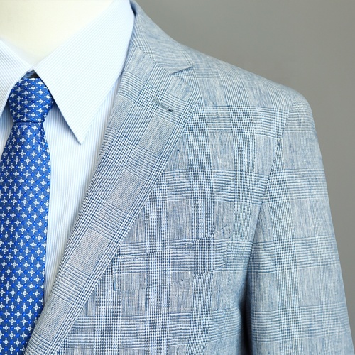 Casual Slim Fit Sky Blue Linen Blazer