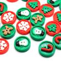 Mix Round Resin Snowflake Snowman Tree Button Cabochon Beads DIY Craft Coat Sweter Akcesoria do szycia Dekoracje ubrań