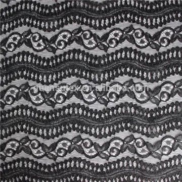 latest style high quality french black cord lace fabric for garment accessories