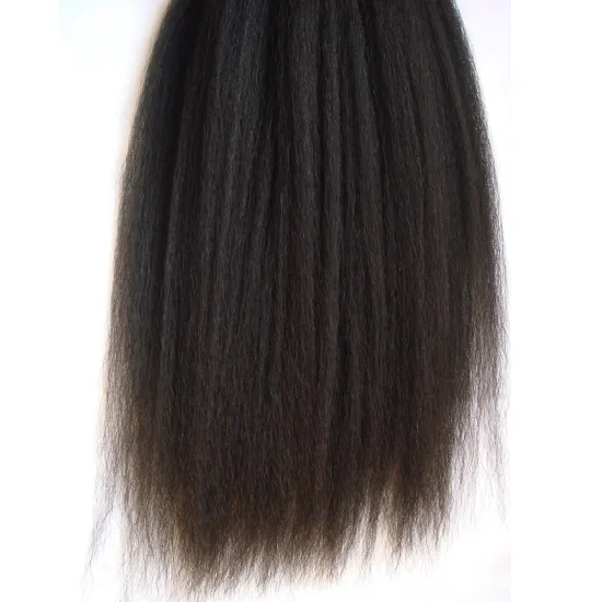 10-30\" Virgin Remy African American Kinky Straight to Relaxed Texture Steam Curl Bundles: Authentic Brazilian Hair