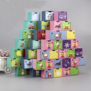 High Quality Recyclable Christmas Tree Treasure Box Advent Calendar Cardboard Art Paper 2019GB015