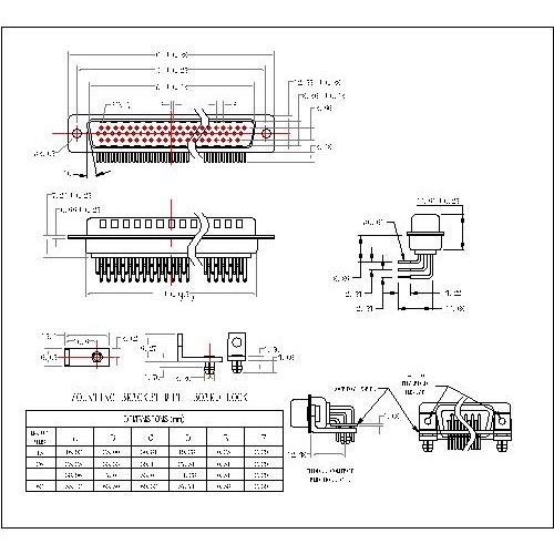 MHDR01-MXXXX 2 D-SUB High density R A MALE MACHINE PIN (8.89mm FOOTPRINT)