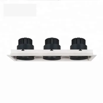 High Quality 15W-35W Aluminium Black Frame Recessed Triple Head LED Spot Lamp