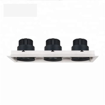 High Quality 15W-35W Aluminium Black Frame Recessed Triple Head LED Spot Lamp