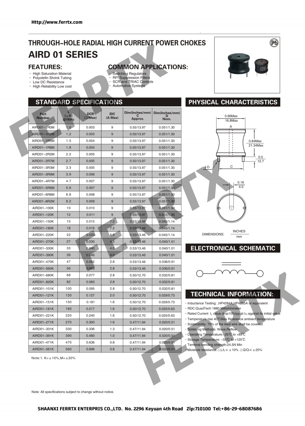 Leaded Inductor AIRD