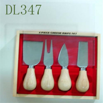 stainless steel knives cheese cutting board set