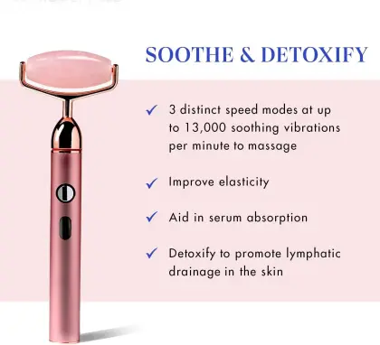 Vibrating Rose Quartz facial Roller