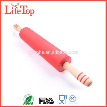 Custom FDA LFGB Silicone Rolling Pin - Red - Non Stick