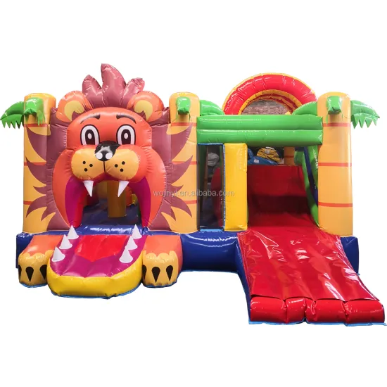 Commercial Outdoor Lion Inflatable Bouncer with Slide