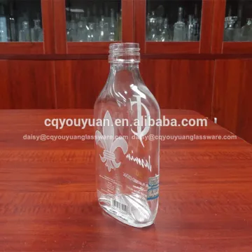 soda lime glass 20cl decorated clear glass bottle for whiskey
