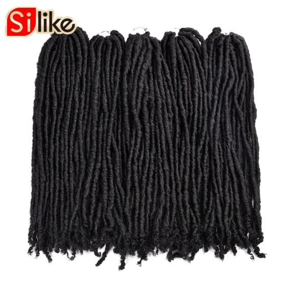 Dreadlocks  Faux Locs Crochet Hair with Curly Ends Straight18"Soft Synthetic Braiding Hair Extension faux locs in Synthetic Hair