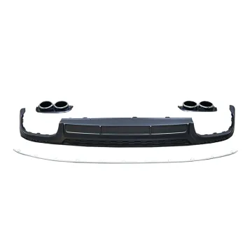 S6 Style Black or Silver Bumper Rear Diffuser with Pinstripe Tips for Audi A6 S-line 2019