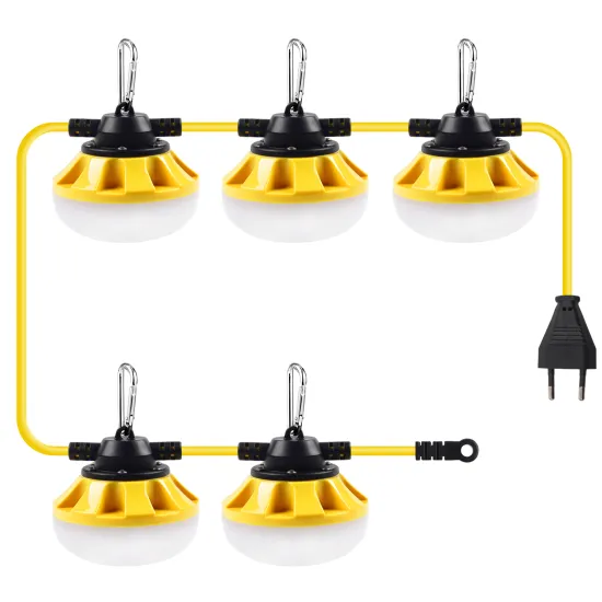 220V EU-Standard Waterproof and Shatterproof LED Work String Lights: Easy Installation and Portable Temporary Work Light Solution