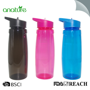 Reusable Tritan Plastic Bottle With Flip Straw Top