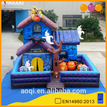 AOQI crazy fun selling well inflatable jumping castle with popular slide