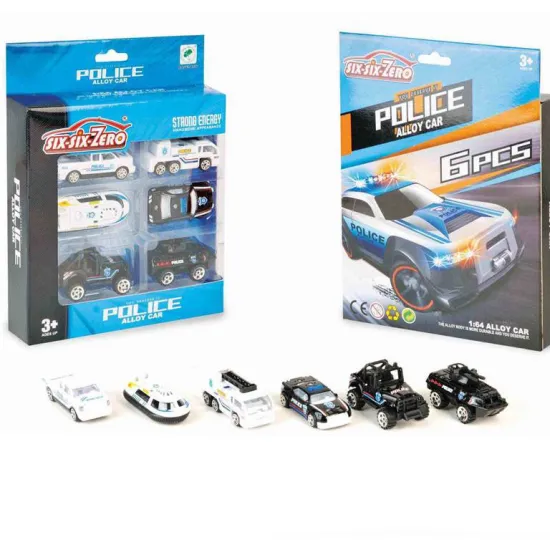 Hot Selling 6 Types Mixed Mini Metal Police Truck Die Cast Toy Collection