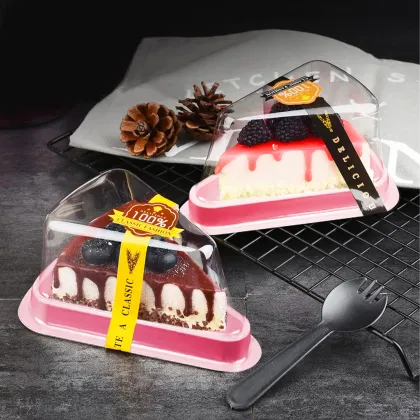Clear Plastic Cake Slice Containers - Disposable Cheesecake & Pie Boxes with Lids