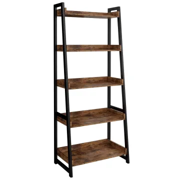 Custom 5-Tier Wooden Corner Bookshelf for Living Room Storage