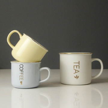 Customized Cream Enamel Ceramic Mug - LEXI 200 ML for Home, Office, and Cafe