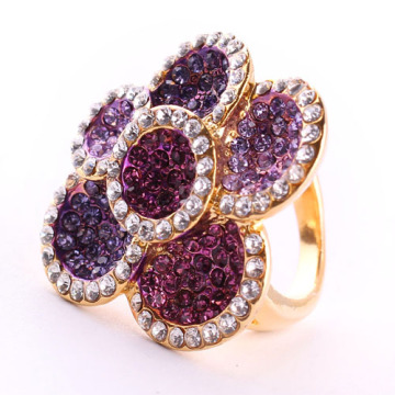 Fashion Multicolor Flower Ring with CZ Diamond for Women Designing