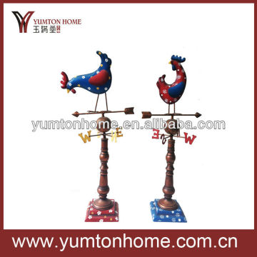 Metal colorful garden rooster wind vane