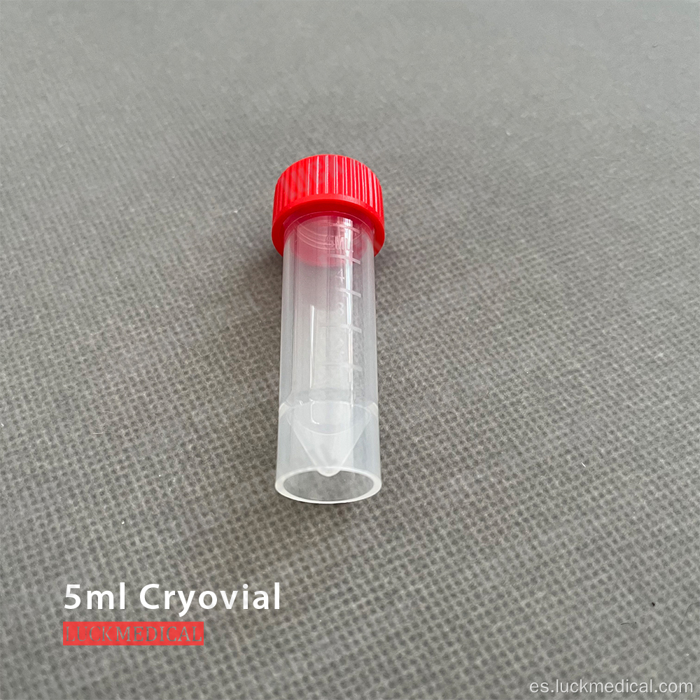 PC Plastic 5m Cryovials 5 ml de laboratorio CE
