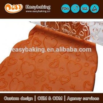 Eco-friendly sweet heart fondant cake decorating impression acrylic rolling pins