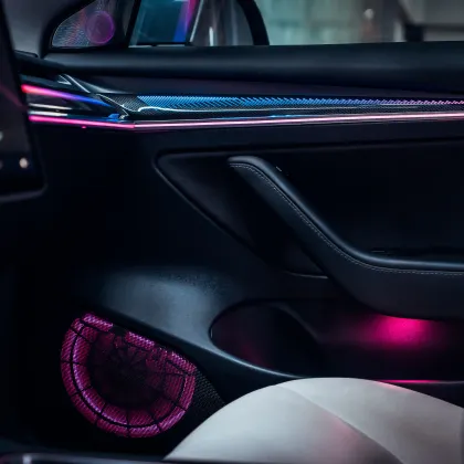 2024 New Tesla Model Y 3 Ambient Light Kit - Symphony Interior 22 In1 64 Color Car Ambient Light