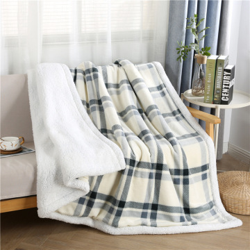 Custom Sherpa Blanket: Double Layer Winter Thick Flannel with Print Plaid