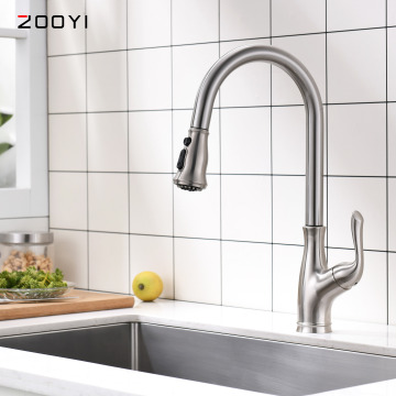 Antique Pull Down Kitchen Mixer Faucet with Sprayer