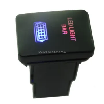 LED Push Button Switch with Connector Wire Kit for LIGHT BAR Symbol - Blue