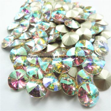 12mm Round Crystal Glass Stones Foiled Loose Beads