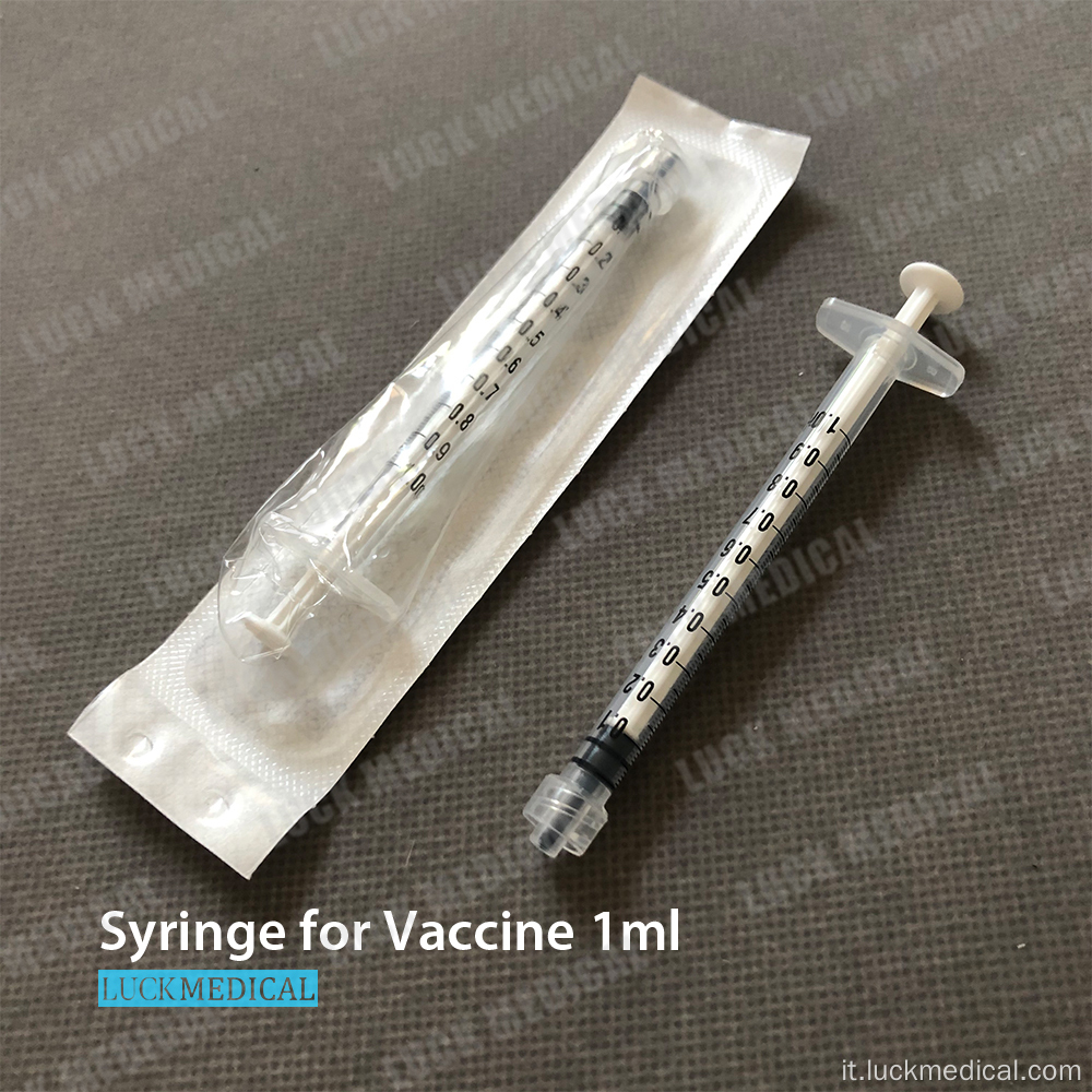 Siringa vaccino senza blocco Luer
