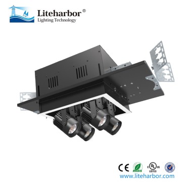 COB LED Light source 4-Lamp Square Retractable Multiple Recessed Downlight