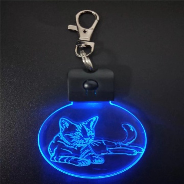 Customizable Keyring: Laser Engraved Acrylic Rechargeable 3D LED Keychain - Personalized Gifts and Accessories