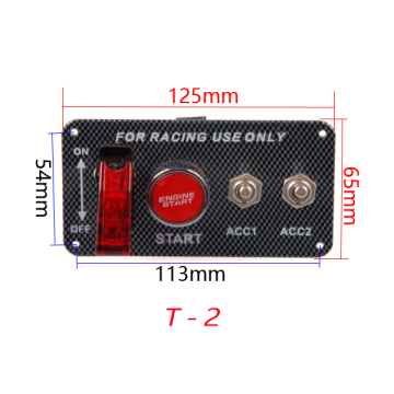 AOSU T2 Racing Car 12V Углеродное волокно Светодиодное выключатель зажигания
