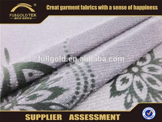 Chinese 4 way stretch polyester DTY flocking jersey upholstery fabric