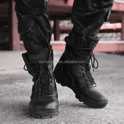 Warwolf Outdoor Men's Climbing Hiking Shoes - Black Martin Boots