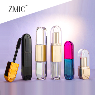 Double Sided Lip Gloss with Mirror - Pink Gold Lipstick Bottle Makeup Set