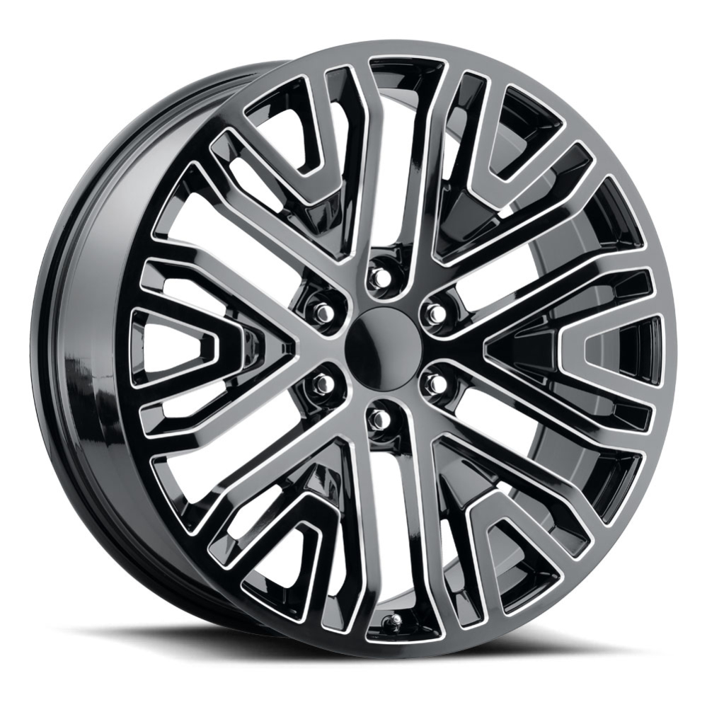 Ruedas de réplica Chevy 6lug Black Rim 22x9 fresado