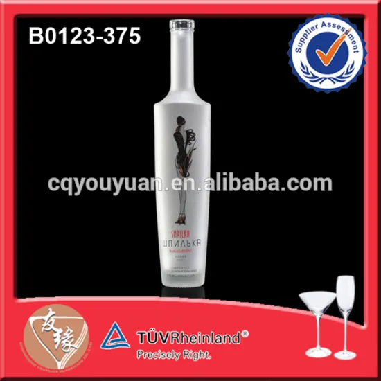 Frosted Cork Top Wholesale Glass Wine Bottle 375ML Glass e Liquid Bottle