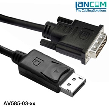 Lancom ROHS Displayport to DVI cable Black color