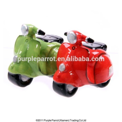 Ceramic Retro Italian Scooter Salt and Pepper Shaker Set