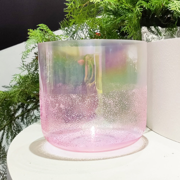 Tazón de canto de cristal de alquimia de turmalina rosa