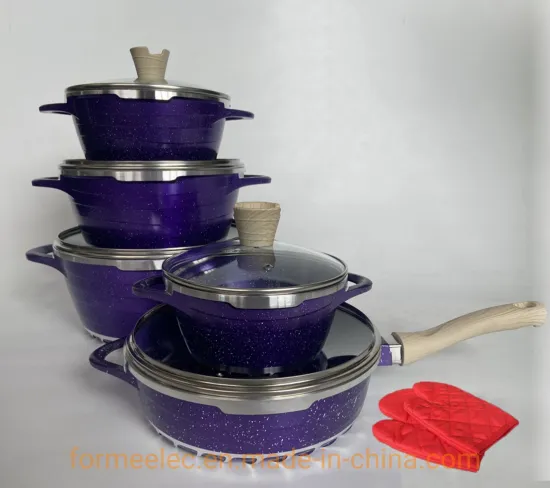 Marble Cookware Set 12PCS Stewpot Set Aluminum Casserole Set Ceramic Coating Kitchenware