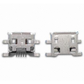 Micro USB 5P Receptacle SMT Drop-in Shell Dip