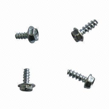 Hex Tapping Screws with Washer, White Zinc Plating